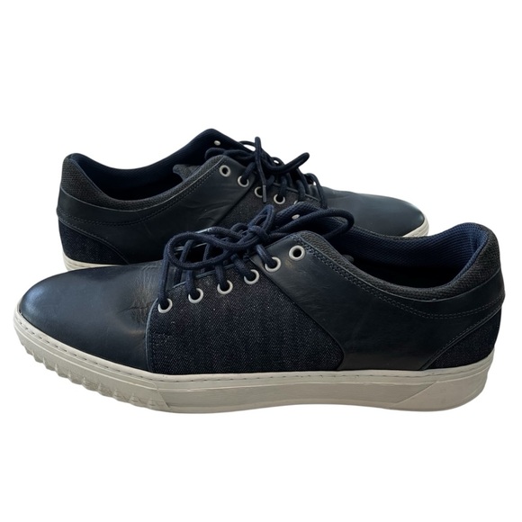 Bull Boxer Men’s 13 Navy Blue Casual Sneakers Leather Upper Denim Fabric - Picture 2 of 8